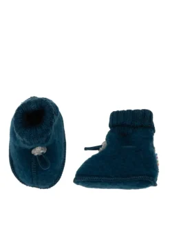 Booties Krabbelschuhe Merinowolle in dunkeltürkis