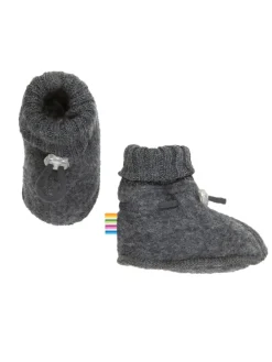 Booties Krabbelschuhe Merino-Wolle in coke melange