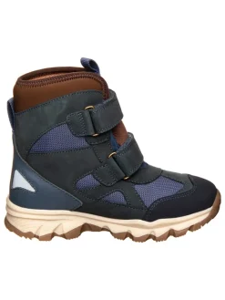 Boots in Dunkelblau/ Braun