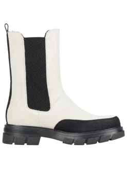 Chelsea-Boots in Schwarz/ Creme