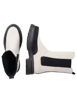 Chelsea-Boots in Schwarz/ Creme