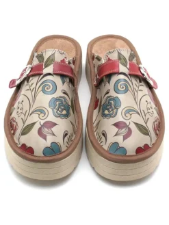 Clogs in Bunt/ Creme