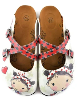 Clogs in Creme/ Bunt