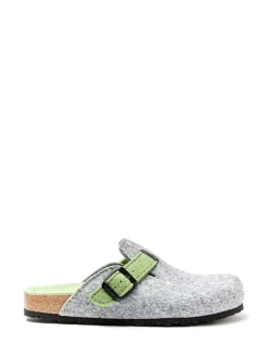 Clogs in Grau/ Grün