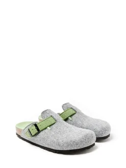 Clogs in Grau/ Grün