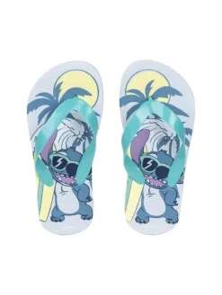Disney Lilo & Stitch Flip-Flops – Bequeme Sandalen mit Palmen-Design in Blau