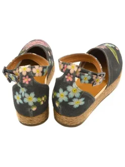 Espadrilles in Anthrazit/ Bunt