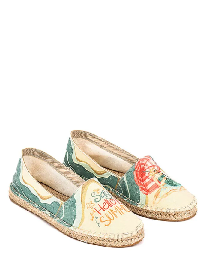 Espadrilles in Beige/ Bunt