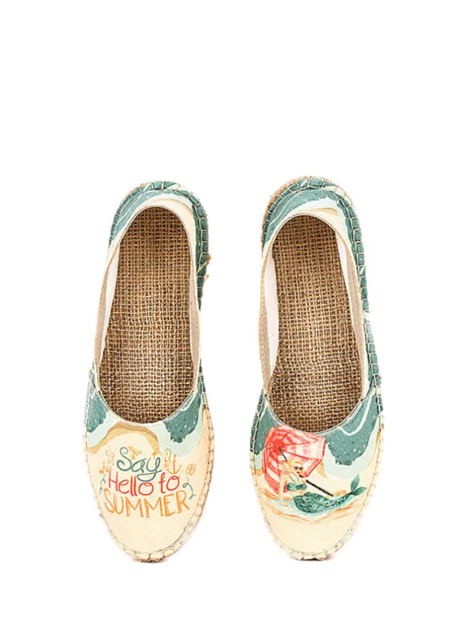 Espadrilles in Beige/ Bunt
