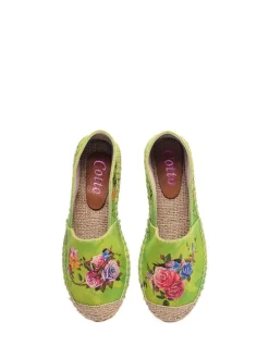 Espadrilles in Grün/ Bunt