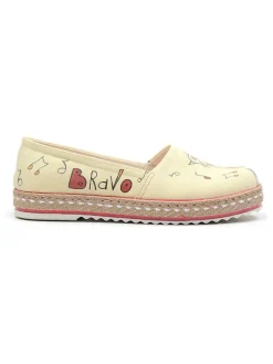 Espadrilles in Hellgelb/ Bunt