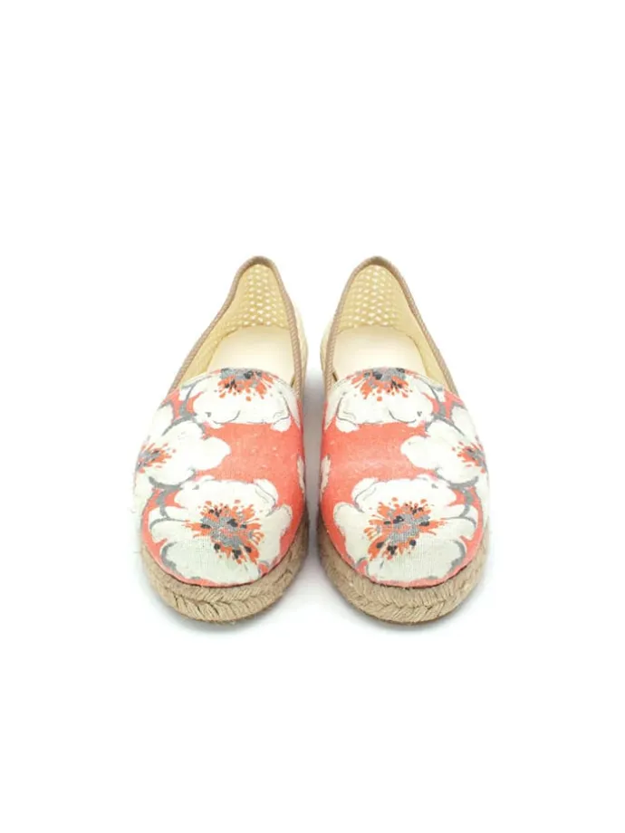 Espadrilles in Orange/ Creme