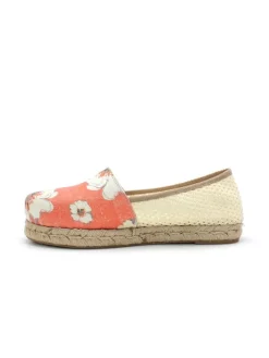 Espadrilles in Orange/ Creme