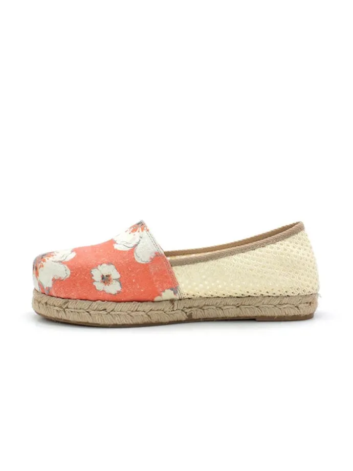 Espadrilles in Orange/ Creme