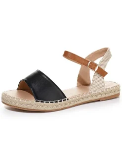 Espadrilles in Schwarz/ Hellbraun