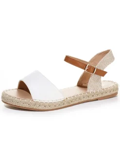 Espadrilles in Weiß/ Hellbraun