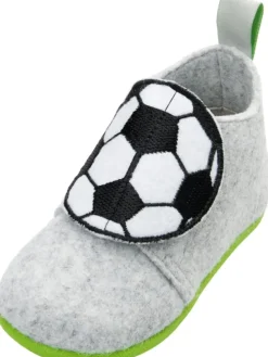 Filz-Hausschuh Fußball in Grau