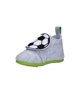 Filz-Hausschuh Fußball in Grau