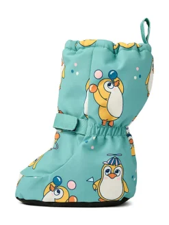 Füßlinge "Pinguine" in Türkis