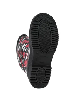 Gummistiefel Blossom Night High Langschaft in schwarz / weiß / rot