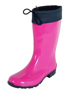 Gummistiefel de Fieselregen Langschaft in fuchsia/dunkelblau