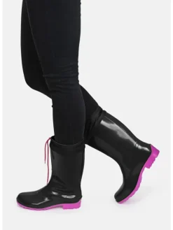 Gummistiefel de Fieselregen Langschaft in schwarz/fuchsia
