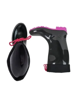 Gummistiefel de Fieselregen Langschaft in schwarz/fuchsia