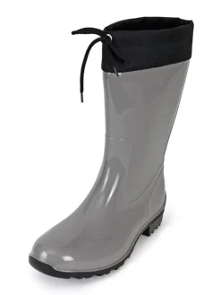 Gummistiefel de Fieselregen Langschaft in silbergrau/schwarz