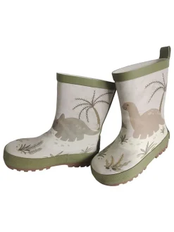 Gummistiefel "Dinosaurier" in Khaki/Beige