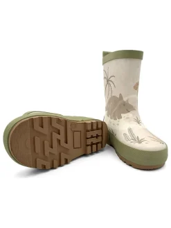 Gummistiefel "Dinosaurier" in Khaki/Beige