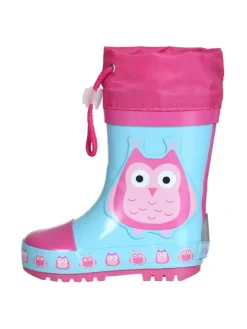 Gummistiefel Eulen in Türkis