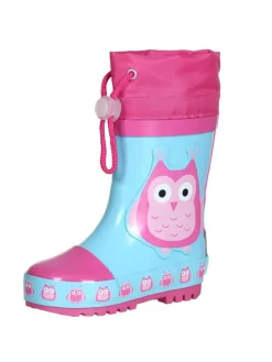 Gummistiefel Eulen in Türkis
