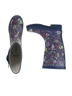 Gummistiefel Flower Langschaft in blau mit Blumenprint