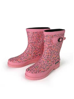 Gummistiefel Flowers Halbschaft in rosa