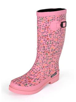 Gummistiefel Flowers High Langschaft in rosa