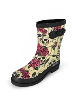 Gummistiefel Ghost Halbschaft in beige gemustert