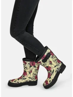 Gummistiefel Ghost Halbschaft in beige gemustert