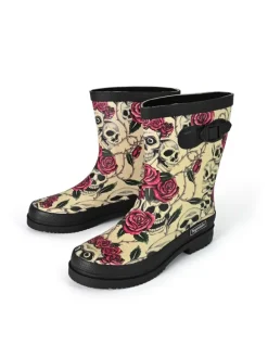 Gummistiefel Ghost Halbschaft in beige gemustert