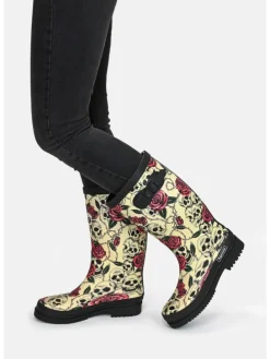 Gummistiefel Ghost Langschaft in beige gemustert