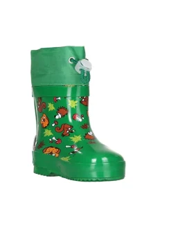 Gummistiefel Halbschaft Waldtiere gefüttert in Grün