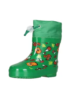 Gummistiefel Halbschaft Waldtiere gefüttert in Grün