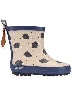 Gummistiefel in Beige/ Dunkelblau