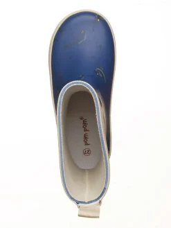 Gummistiefel in Blau/ Beige