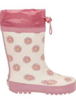 Gummistiefel in Creme/ Pink