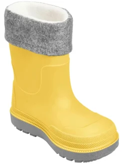 Gummistiefel in Grau/ Gelb