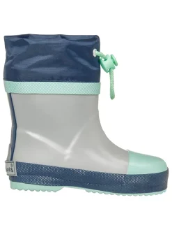 Gummistiefel in Grau/ Türkis