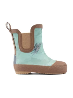 Gummistiefel in Hellblau/ Hellbraun