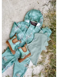 Gummistiefel in Hellblau/ Hellbraun