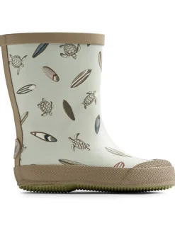 Gummistiefel in Hellblau/ Beige