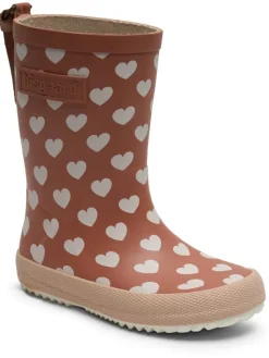 Gummistiefel in Hellbraun/ Weiß